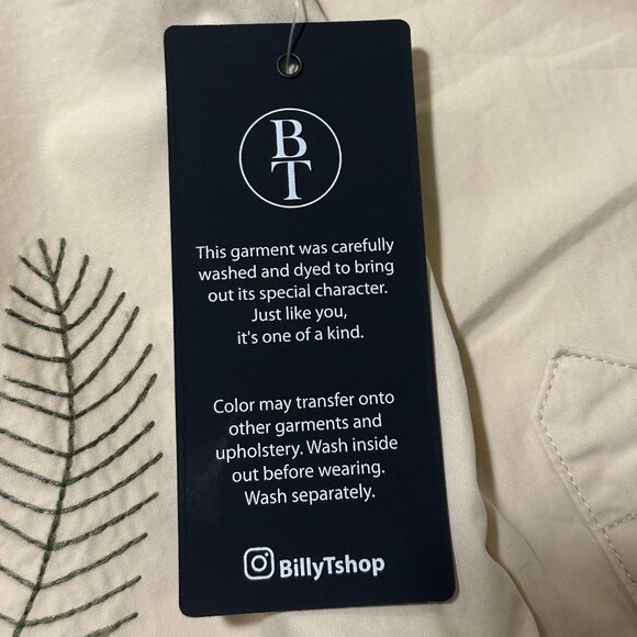 Billy T Leaf Embroidered Shirt - Size Small - New With Tags - Picture 5 of 6